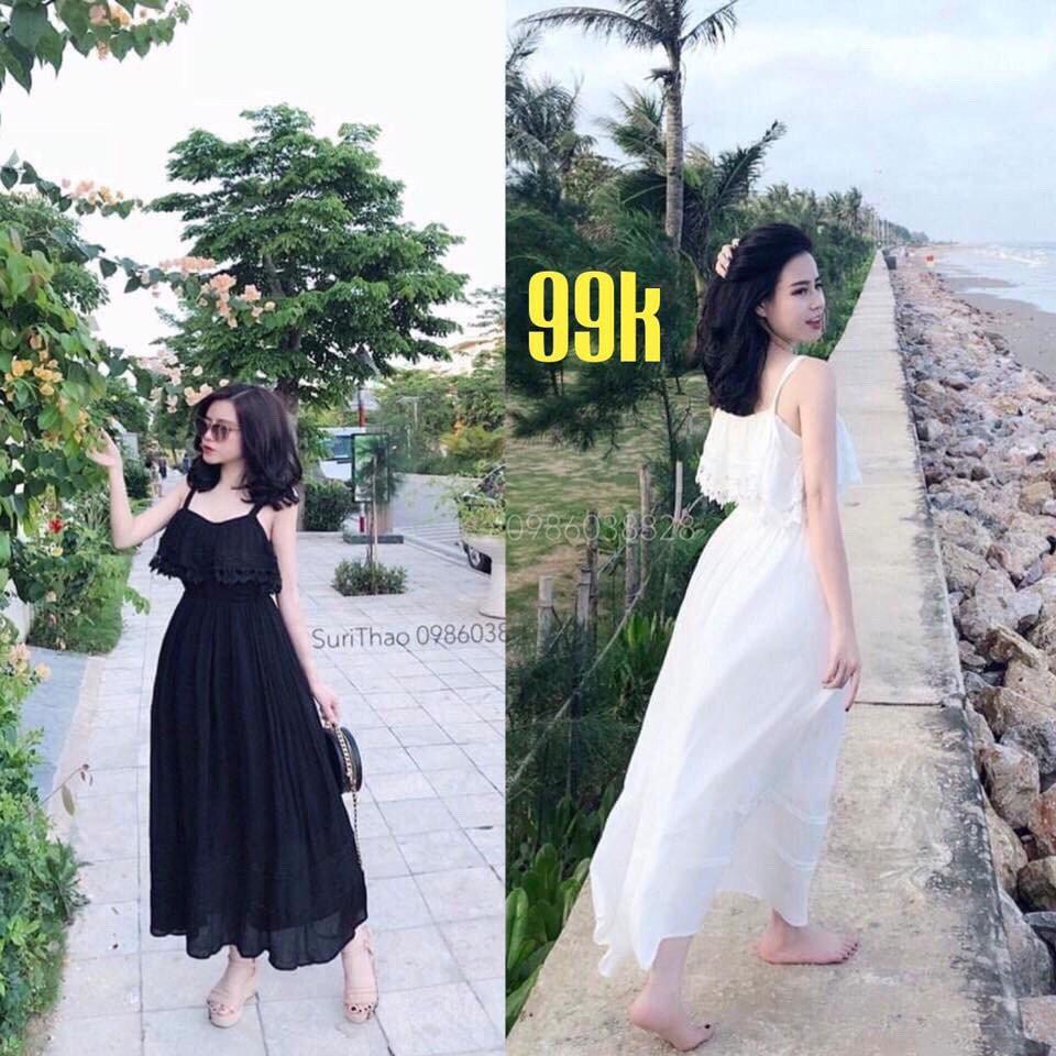 Đầm Váy Maxi voan mỏng nhẹ đi biển thời trang nữ