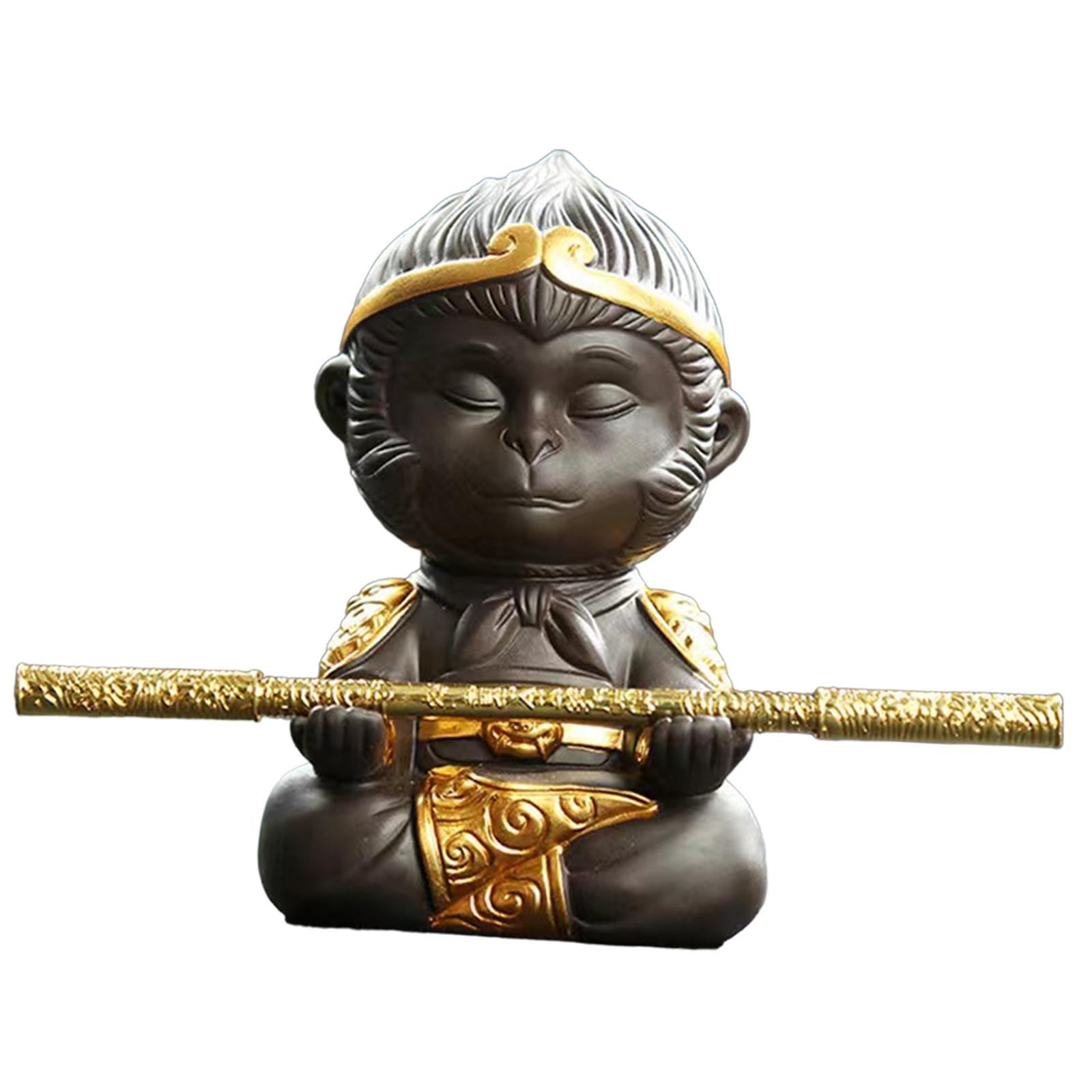 Figurine Statue Tea Pet Sculpture Mini Tea Pet Ornament for Office Home Table Centerpiece Decoration Tea Lovers Gift