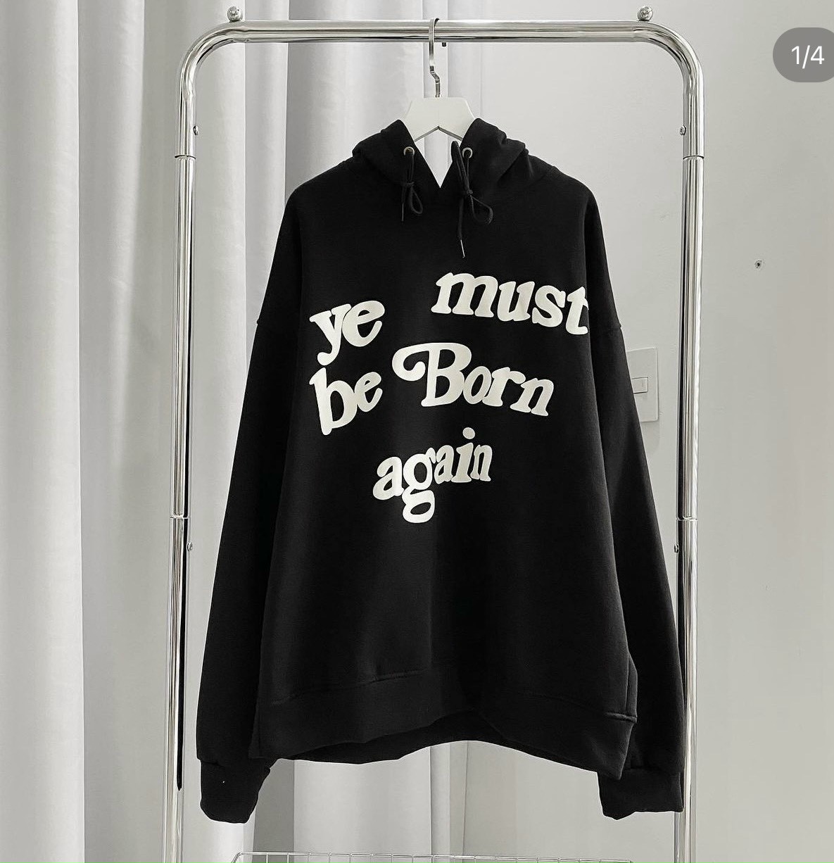 Áo hoodie in chữ YE MUST BE BORN AGAIN KANYE cho nam và nữ, ÁO HOODIE NỈ IN CHỮ YE MUST BORN FORM RỘNG UNISEX NAM NỮ, Áo hoodie in chữ YE MUST BE BORN AGAIN KANYE cho nam và nữ