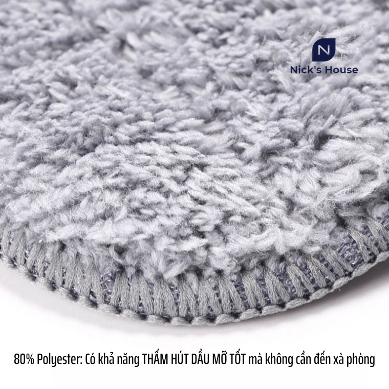 Miếng Giẻ Lau Nhà Vải Microfiber Cao Cấp - Bông Lau Thay Thế Cây Lau Nhà Thông Minh Tự Vắt Tiện Lợi - Giẻ Lau Nhà Kích Thước 33x12cm Hình Chữ Nhật Cao Cấp