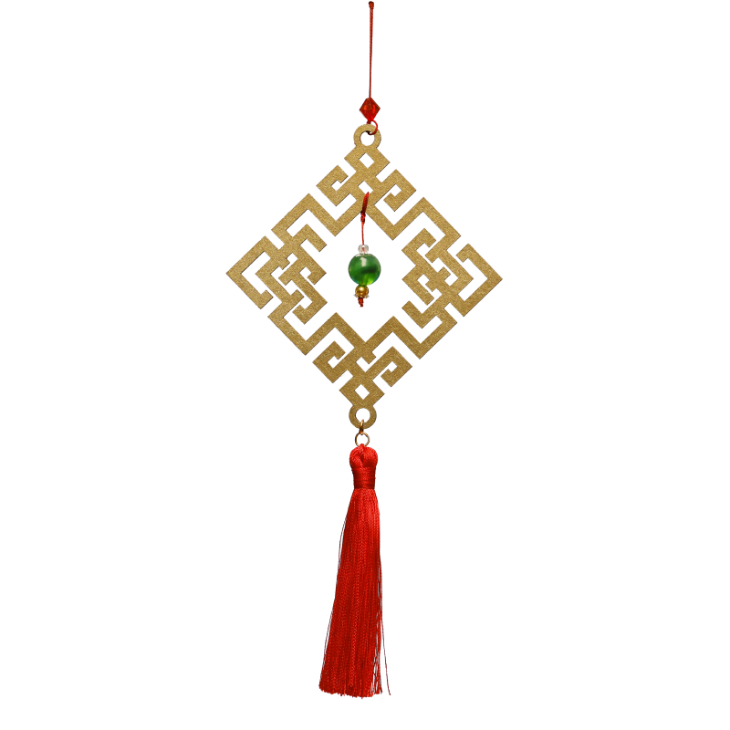 Bộ 11 dây treo trang trí Tết, phụ kiện handmade bằng gỗ sơn đỏ sang trọng , treo Mai, Đào, Lan- COMBO MIX11
