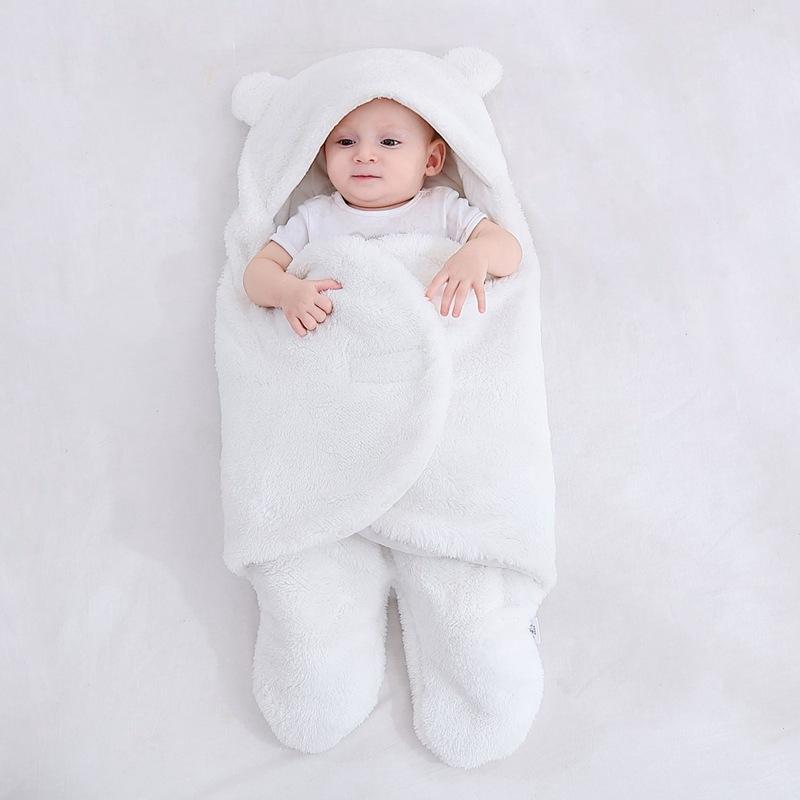 Mùa Đông Sơ Sinh Áo Khoác Ấm Cho Bé Ngủ Nỉ Mềm Lông Cừu Cho Bé Nhận Chăn Sleepsack Trẻ Em Trẻ Sơ Sinh Bé Trai Xiêm Quần Áo