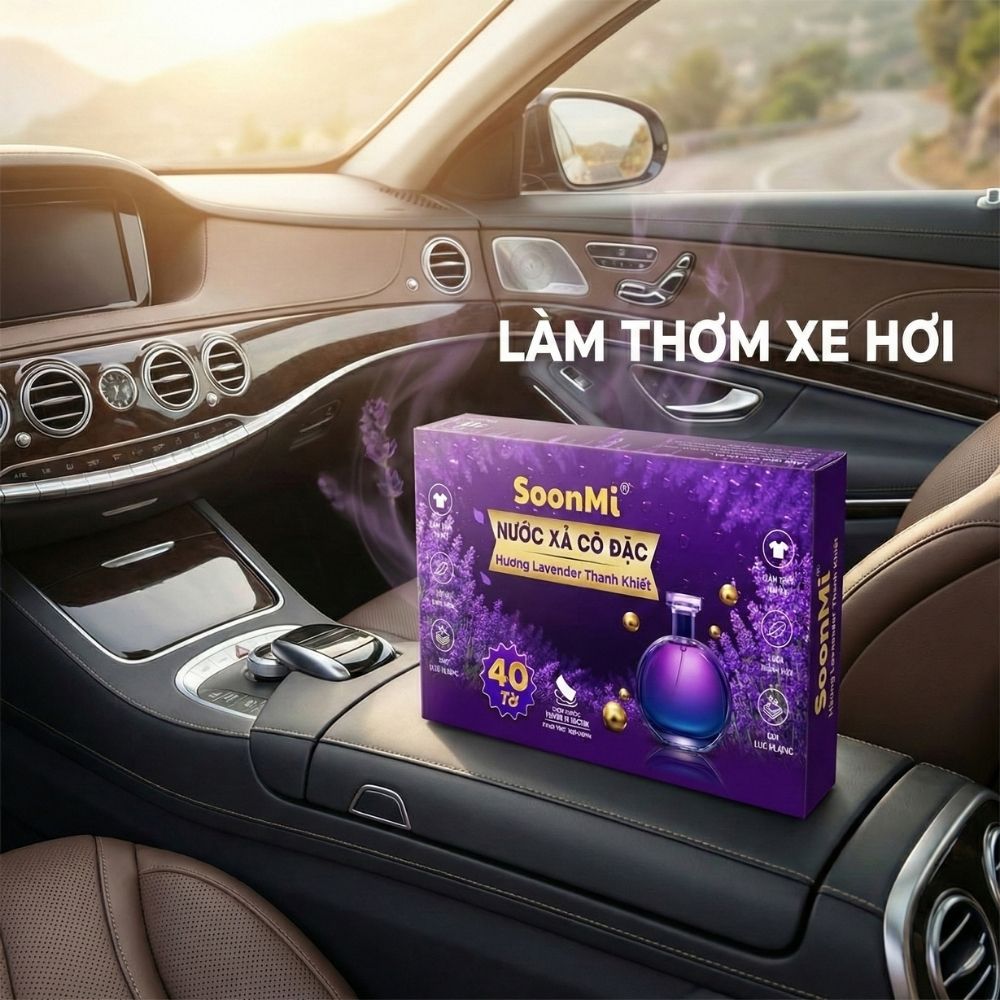 Nước xả cô đặc - Giấy Thơm Quần Áo SoonMi Hương Lavender - Nước Xả Cô Đặc Cho Máy Sấy (Hộp 40 Tờ) - hàng chính hãng