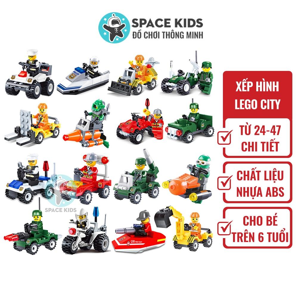 Đồ chơi cho bé xếp hình Lego city minifigures nhiều chủ đề từ 24 đến 47 chi tiết