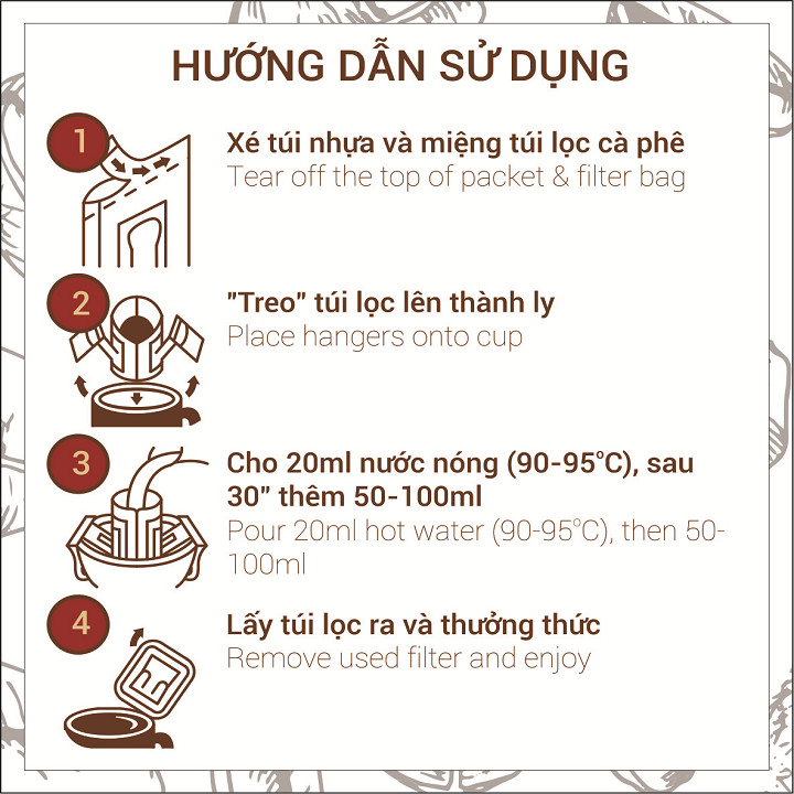 Cà phê túi lọc Typical Coffee vị Quyến Rũ 100gr - Cafe phin giấy 10 túi lọc cà phê x 10gr