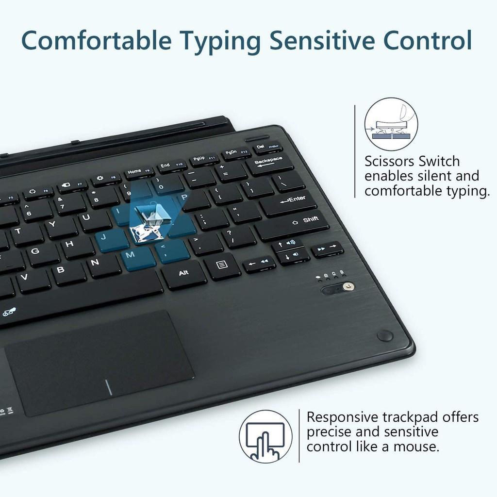 Bàn Phím Bluetooth Không Dây Có Đèn Nền Cho Microsoft Surface Go 1 Go 2 Pro 7 8 9 X Pro 6 Pro 5 Pro 4 Pro 3