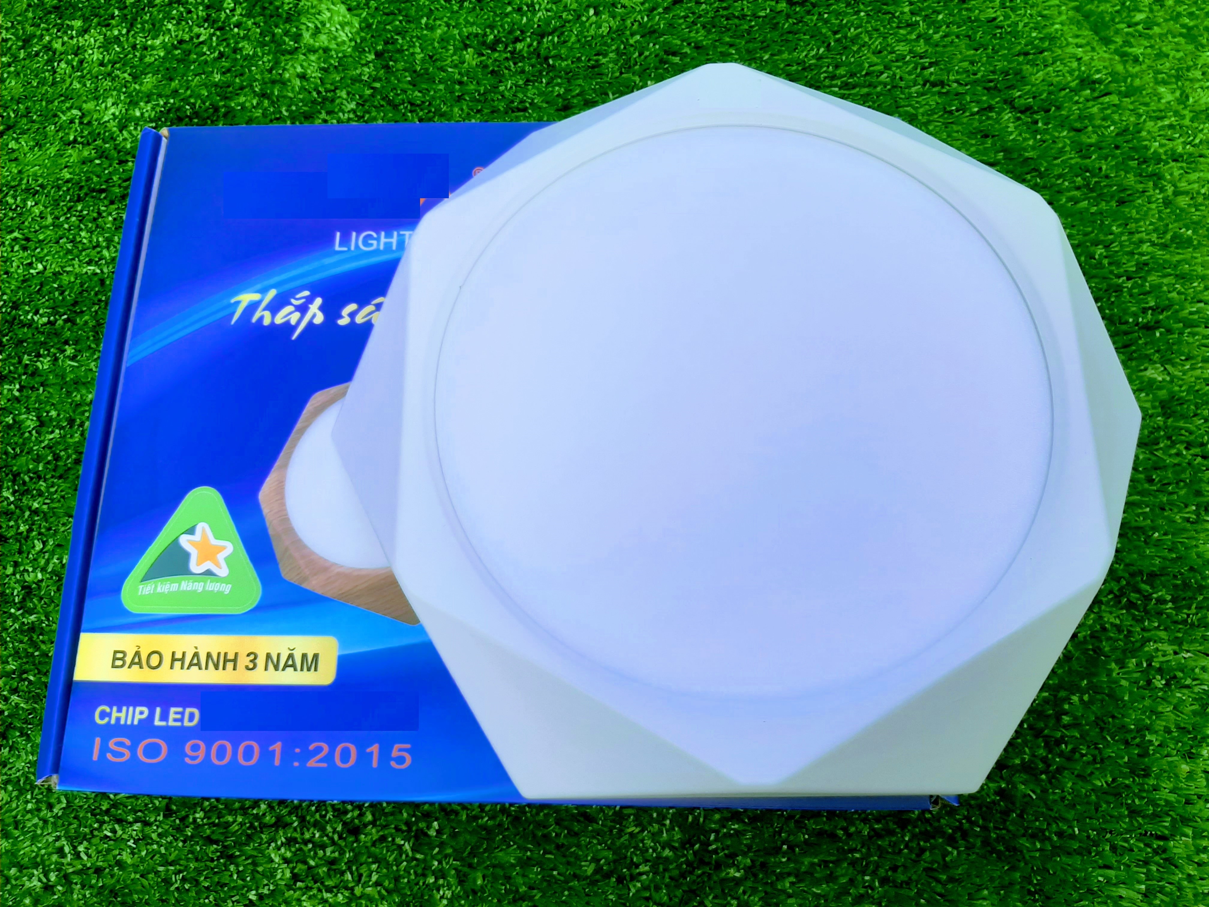 Đèn Led Ốp Trần 18W Hình Kim Cương 20x20cm 3 Chế Độ Sáng Trắng, Vàng, Vàng Nhạt