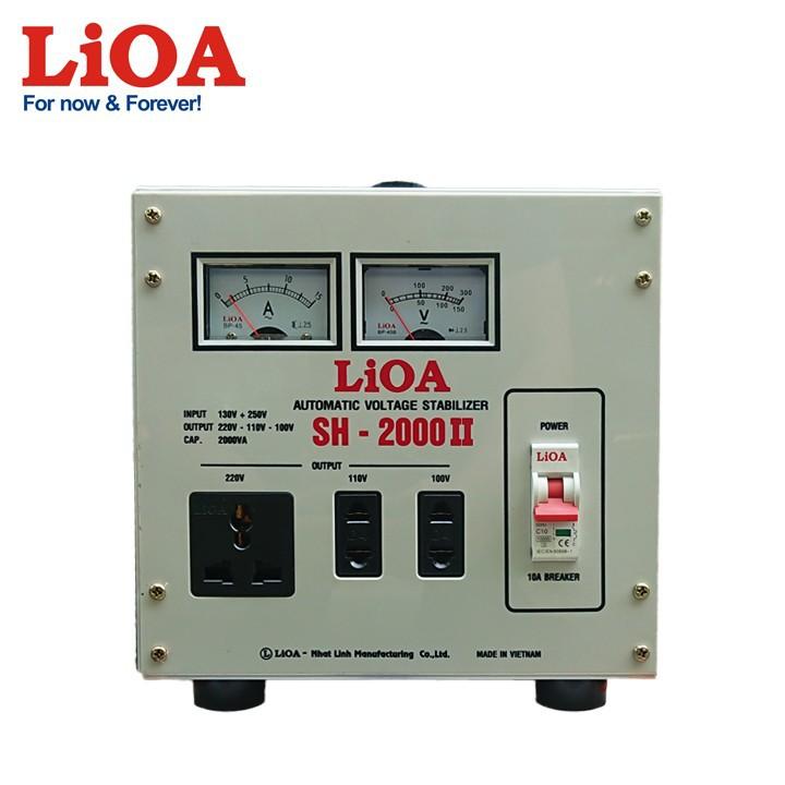 ỔN ÁP LIOA SH 2000II 2KVA,BIẾN THẾ ĐIỆN 220V XUỐNG 110V DẢI ĐIỆN 150V-250V