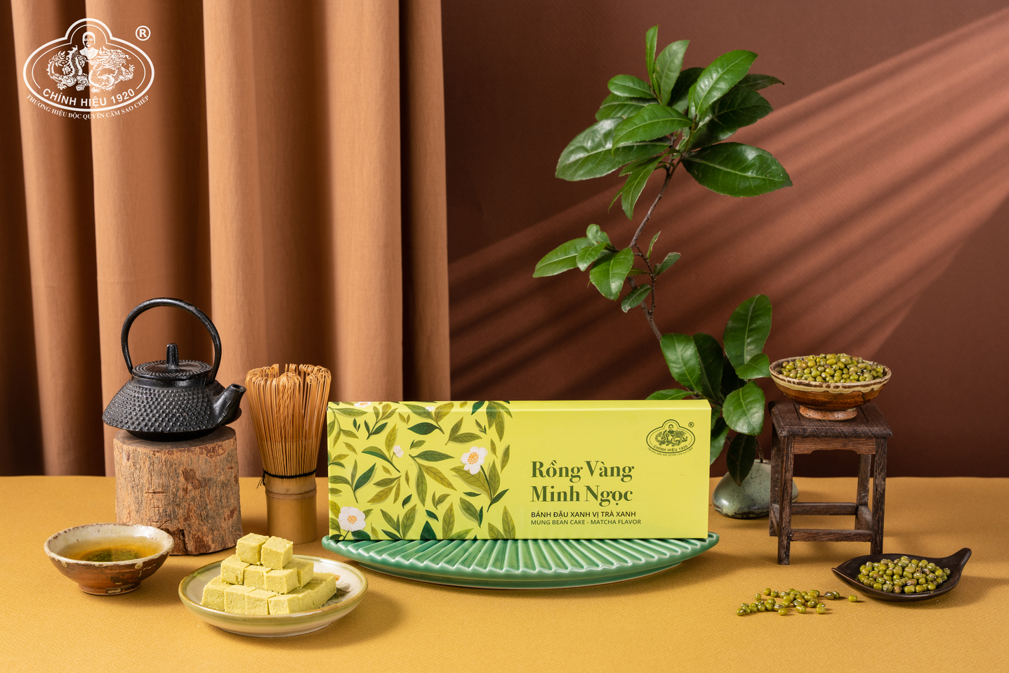 Bánh đậu xanh Rồng Vàng Minh Ngọc A28 - Vị Trà Xanh (Matcha)