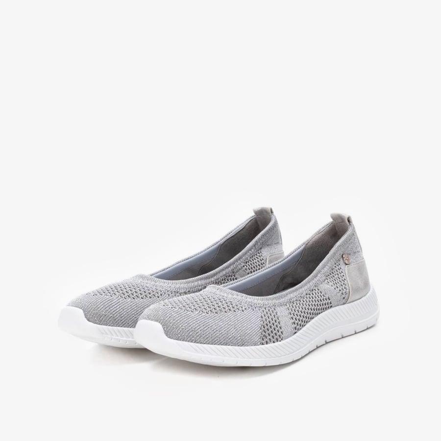 Giày Búp Bê Nữ XTI Silver Textile Ladies Shoes