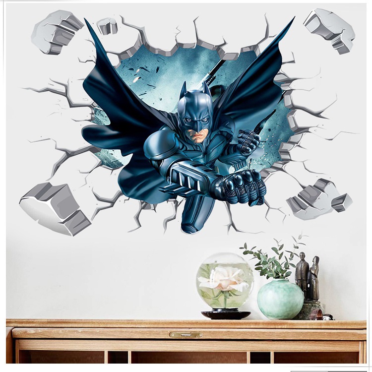 Decal dán tường 3D Người dơi - decal batman