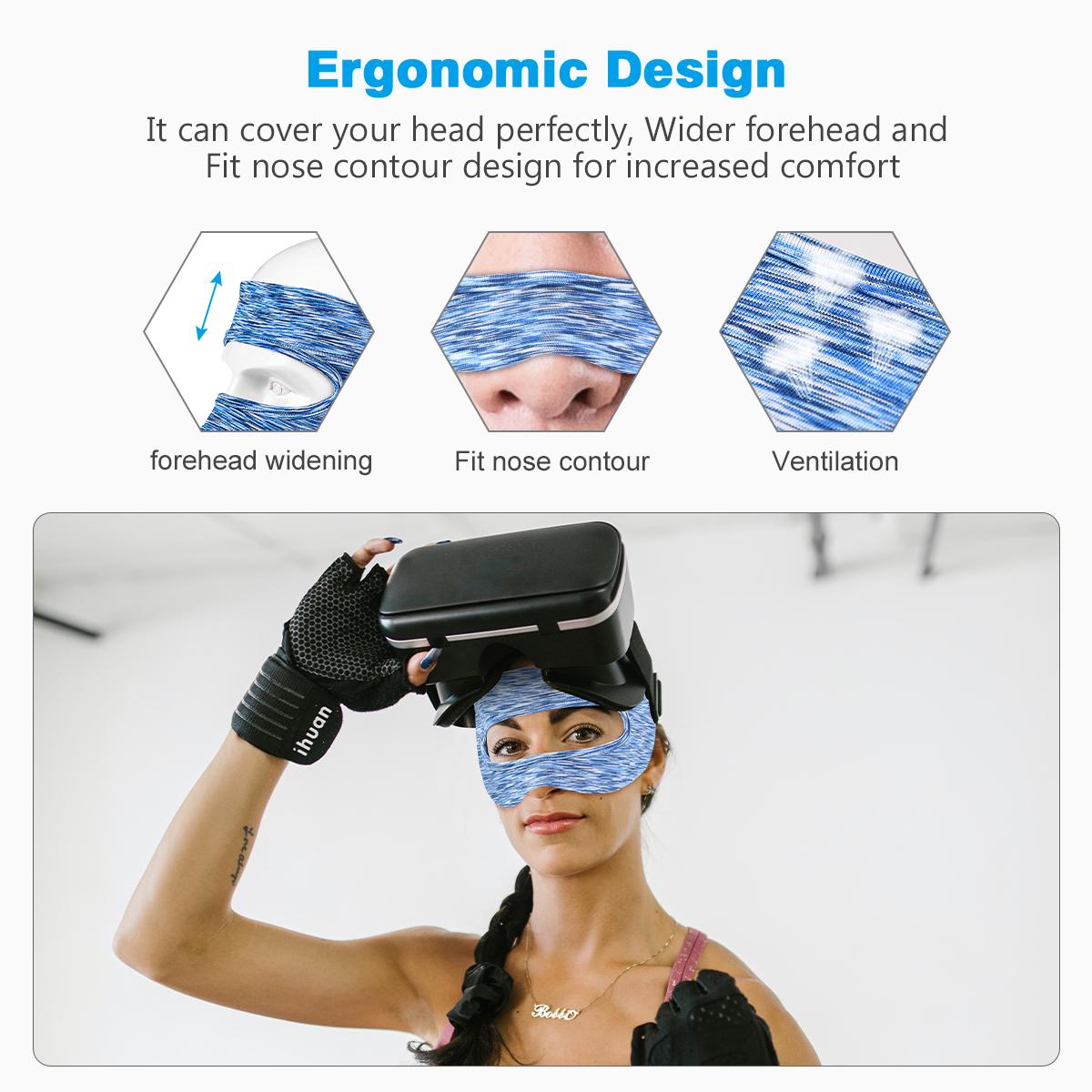 Mặt nạ mắt VR Tấm che mồ hôi thoáng khí Đệm tai nghe thực tế ảo cho phụ kiện PS VR2 PSVR2 Pico Oculus Quest 2 Màu sắc: xanh dương