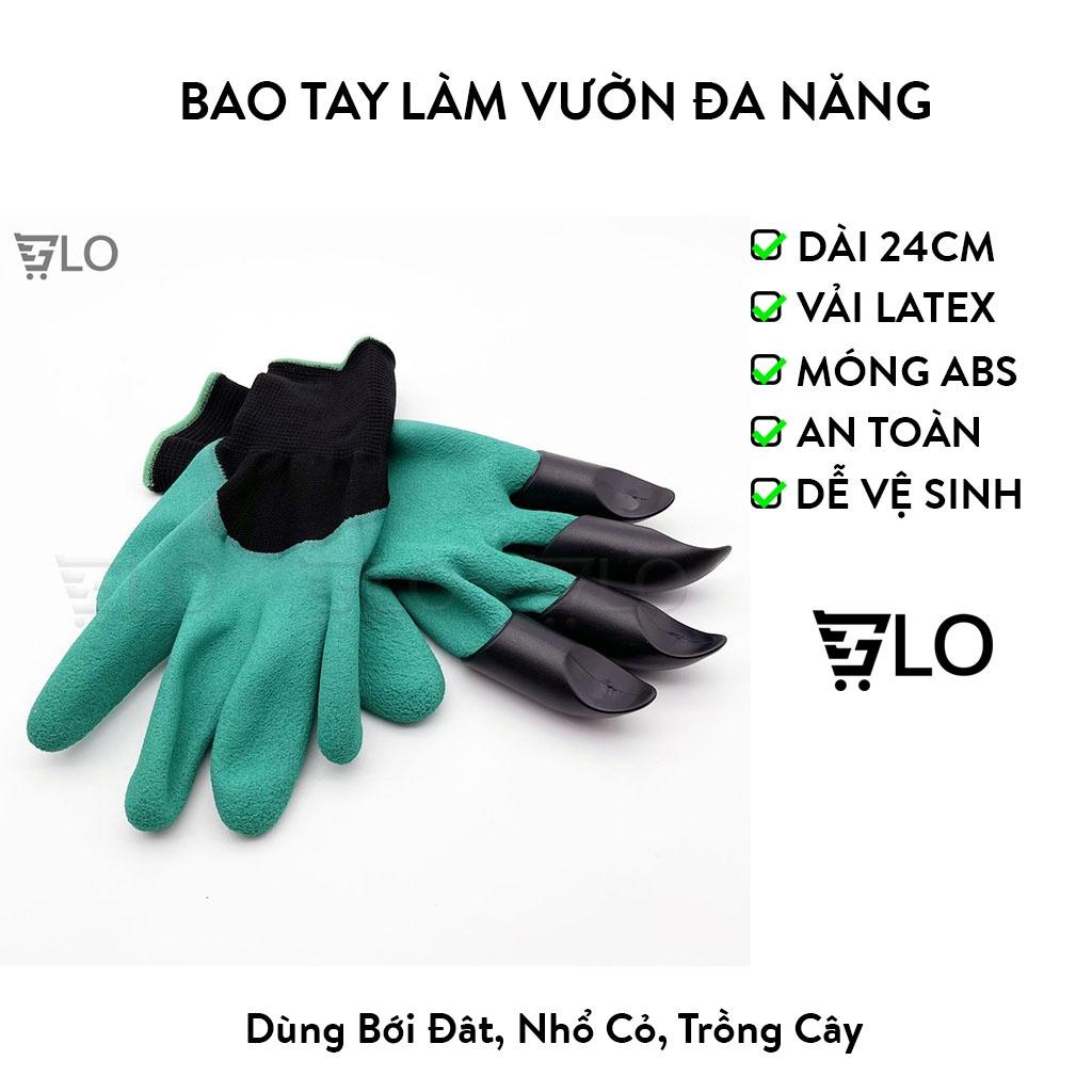 Bao Tay Làm Vườn Đa Năng Dùng Bới Đất, Nhổ Cỏ, Trồng Cây