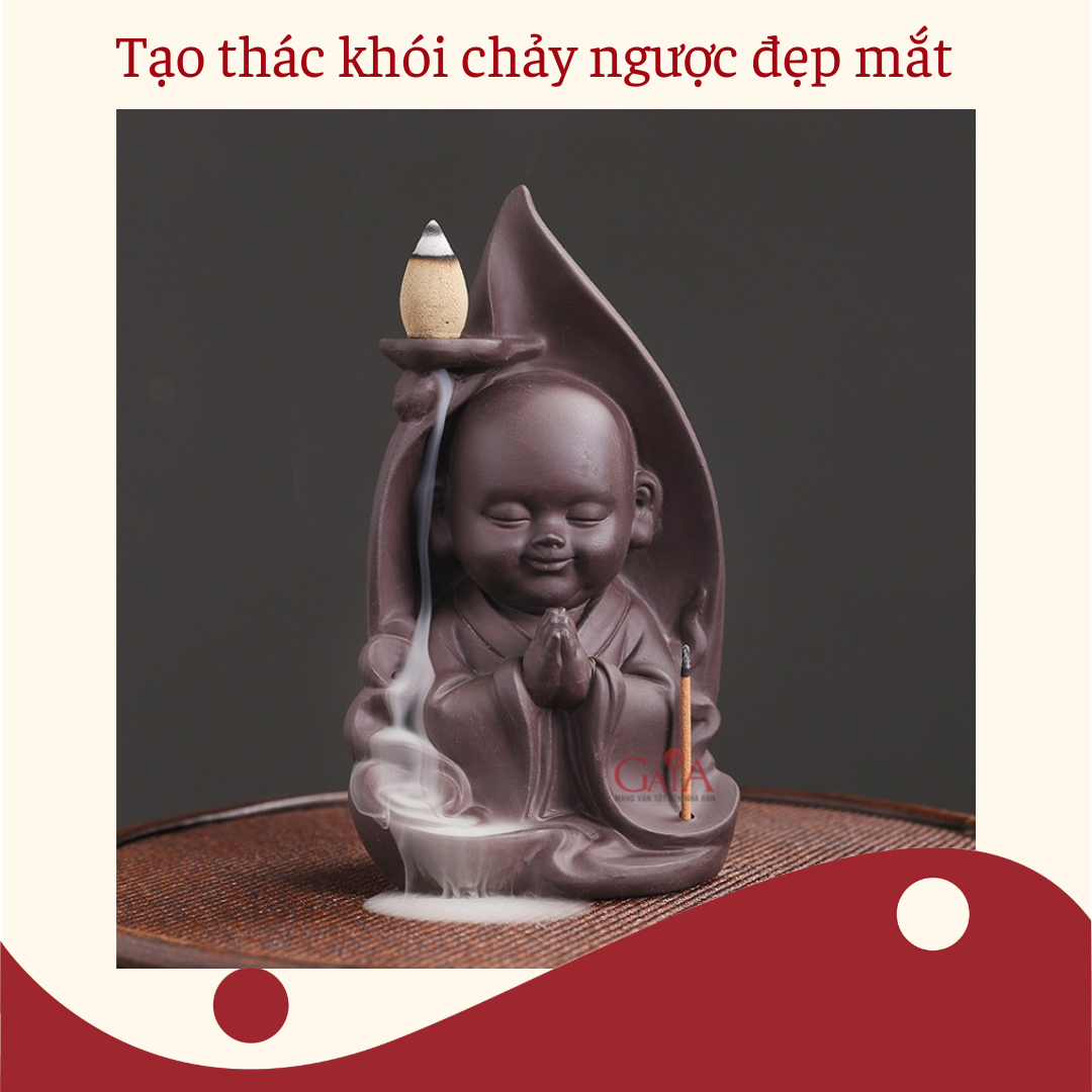 Đế nhang trầm đế xông trầm thác khói xông trầm nhà sư nhỏ trang trí nhà cửa bàn làm việc