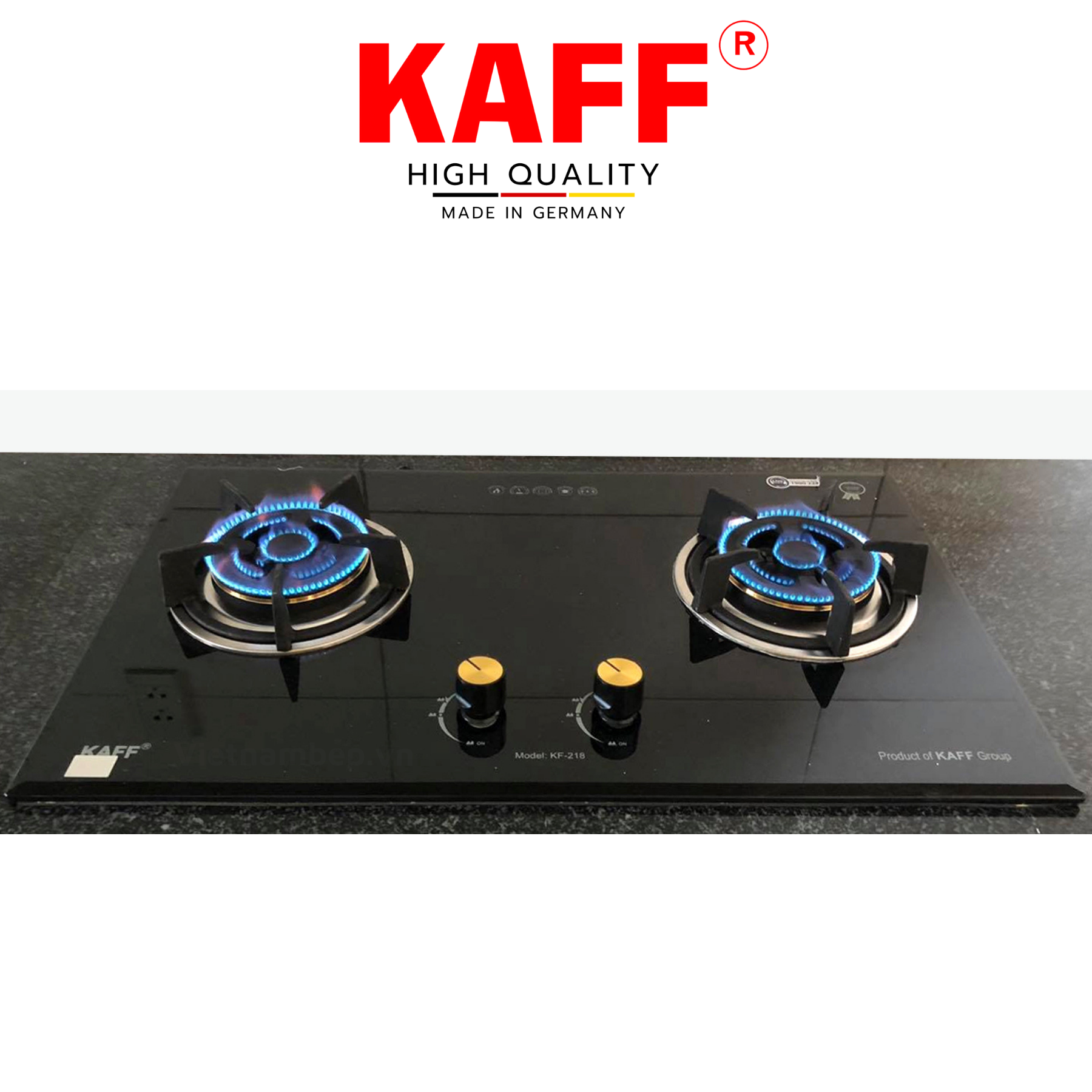 Bộ Bếp ga âm KAFF KF- 218 bao gồm: Bếp ga + chảo chống dính cao cấp + bộ van ga - Hàng chính hãng