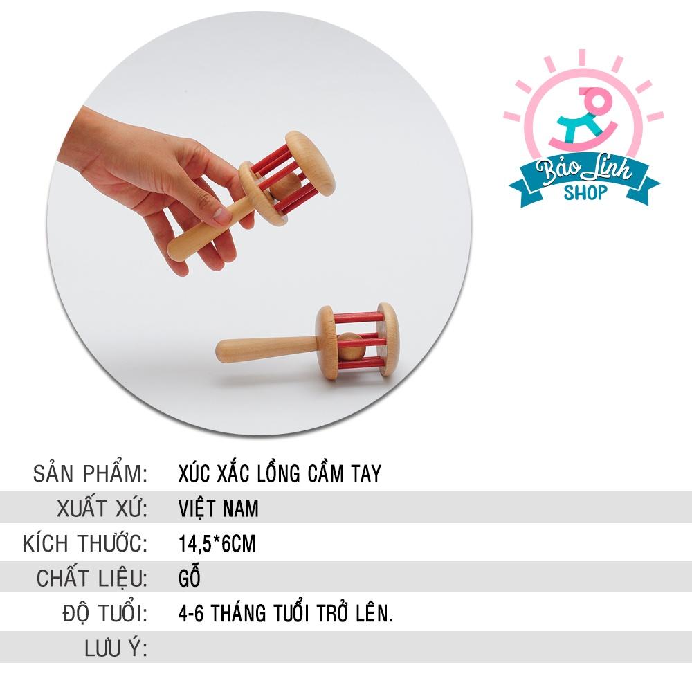 Đồ chơi cho trẻ sơ sinh 4-6 tháng - Xúc xắc lồng cầm tay cho bé tập cầm nắm, phát triển ĐA GIÁC QUAN