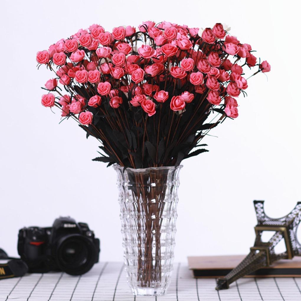 15 Stems Artificial Fake Full Blooming Rose Flower Bouquet Home Office Decoration Country Style【vollter1