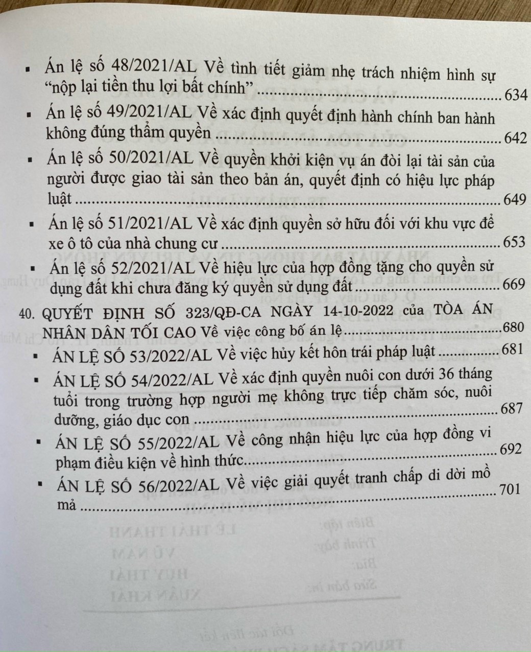 Hệ thống Án lệ và các giải đáp vướng mắc trong nghiệp vụ xét xử của Tòa án nhân dân tối cao từ năm 2016 đến nay