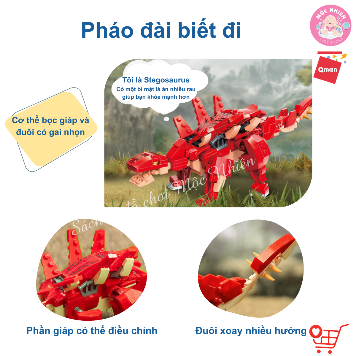 Đồ Chơi Lắp Ráp Khủng Long Qman 42106 Khủng Long Biến Đổi Dành Cho Bé Trai Trên 6 Tuổi