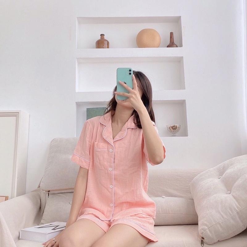 Đồ ngủ Pijama chất xô đũi - quần đùi siêu mát