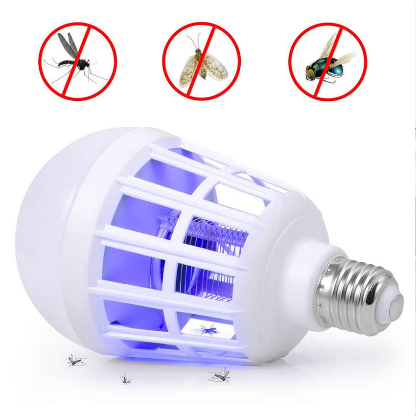 Chống Muỗi Bóng Đèn Đuổi Bọ Zapper Diệt Côn Trùng Đêm Đèn 2 Trong 1 Bóng Đèn E27 LED Muỗi sát thủ AC 175 V-220 V.