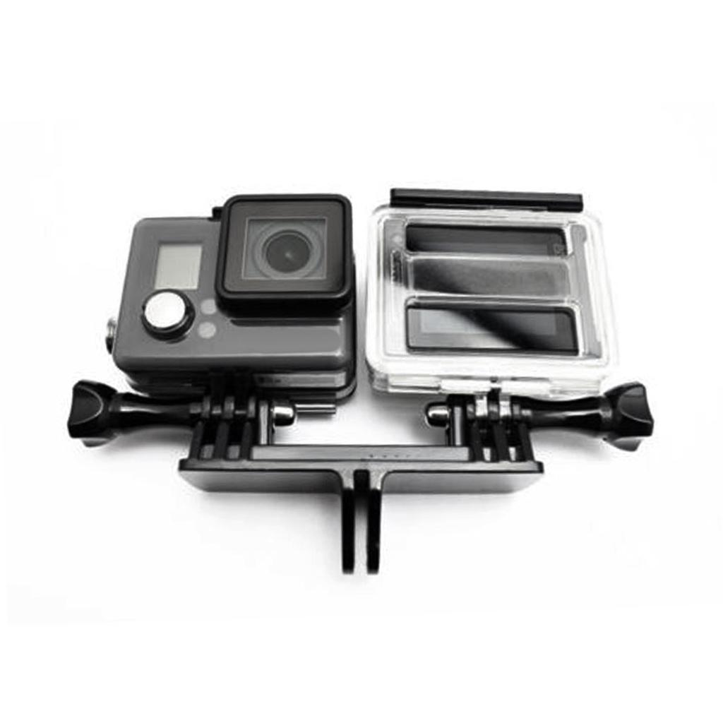 2 Way Double Monopod Mount Adapter For GoPro Hero 4 3+ 3 Xiaomi Yi 2 Camera