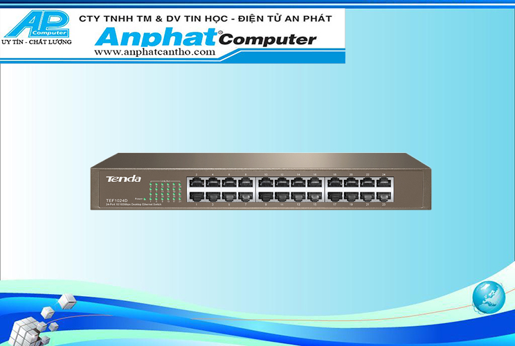 Thiết bị chia mạng Tenda TEF1024D Switch 24-Port 10/100 - Hàng Chính Hãng