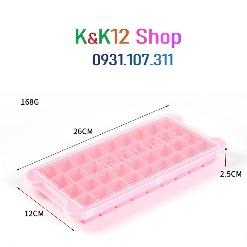 Khay làm đá silicon 36 ngăn có nắp đậy loại tốt