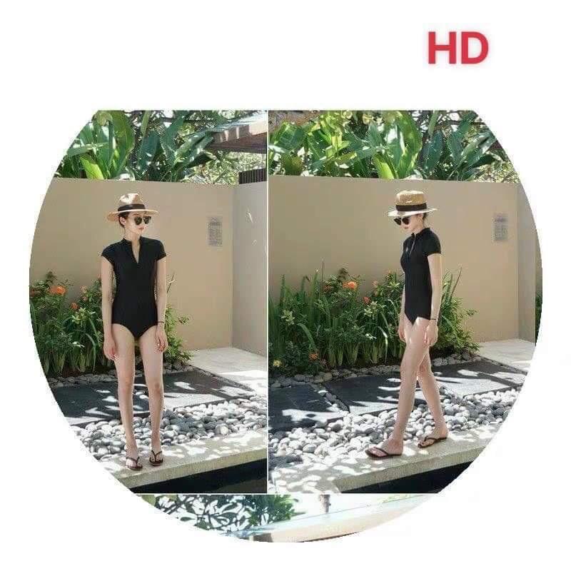 Bộ bơi đen cộc tay HD chống nắng mùa hè