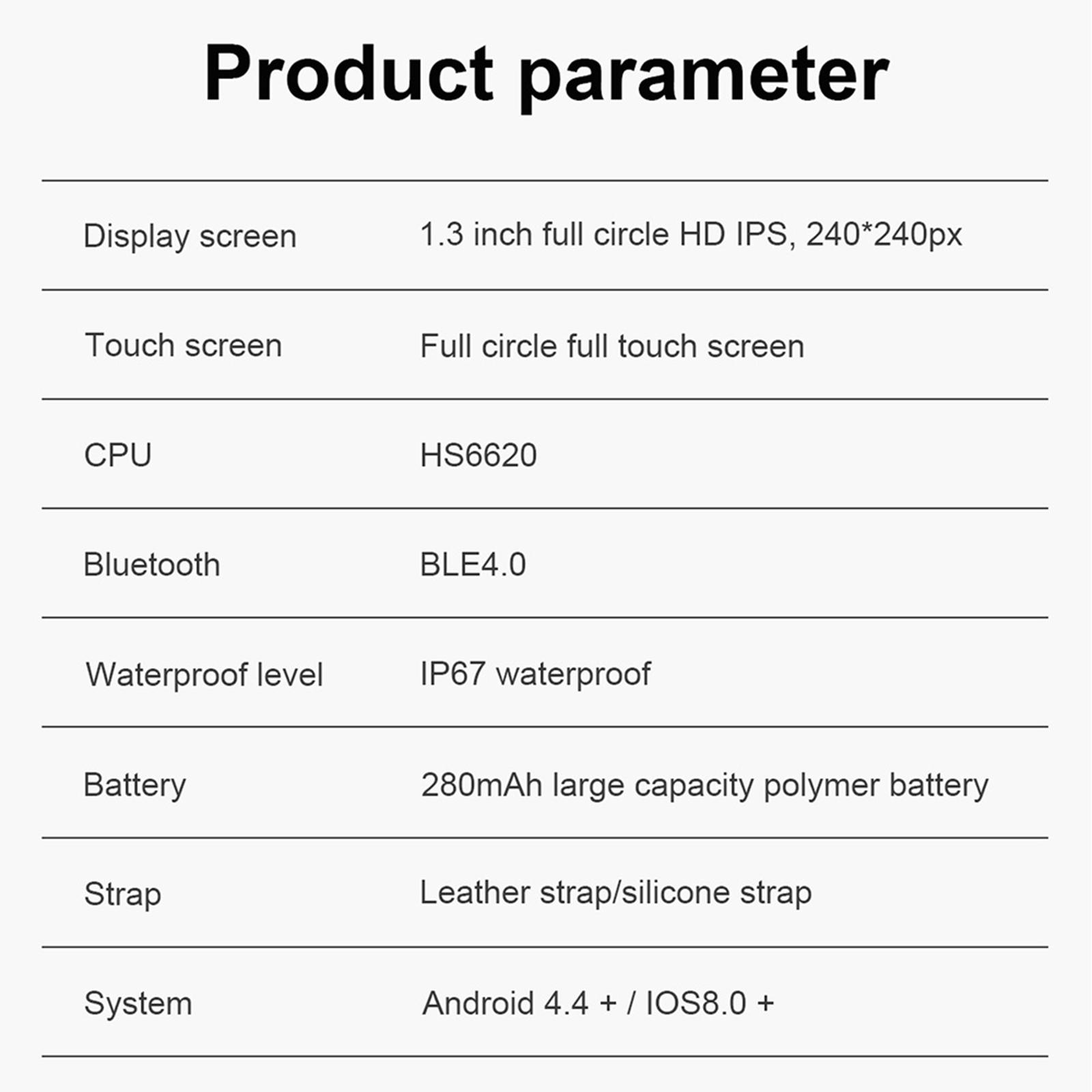 I12 Bluetooth Smart Watch for Android Phones and iOS Phones Activity Tracker 1.3 Inch Touch Screen Pedometer for Men Women Compatible with iOS Android