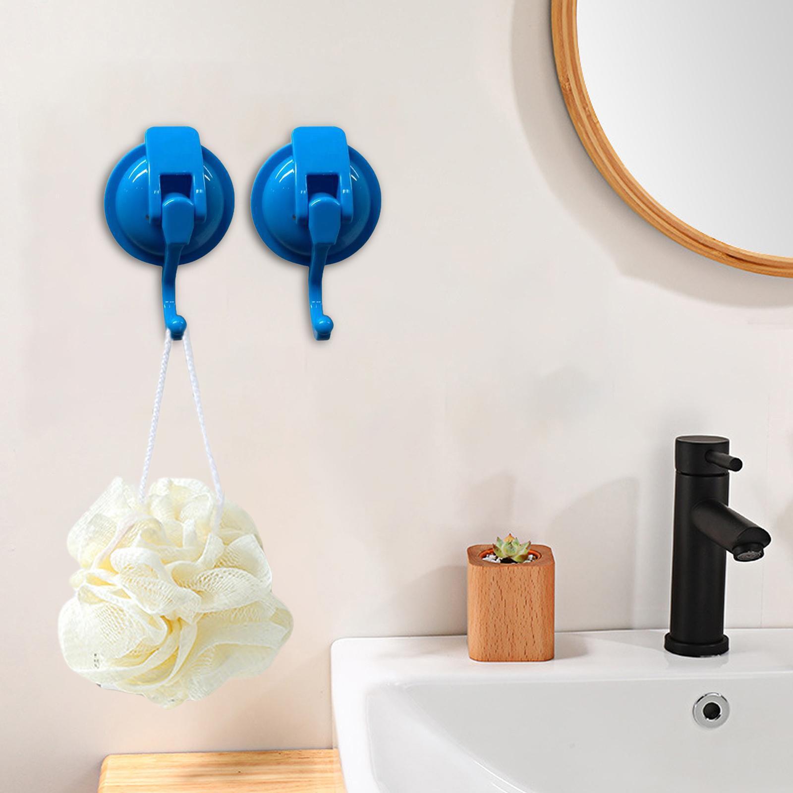 2 Pieces Suction Cup Hooks Easy to Instal No Drilling for Bathroom Towel