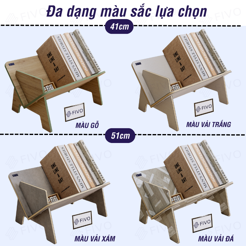 Kệ Sách Gỗ Để Bàn Làm Việc FB29 FIVO, Không Cần Phụ Kiện Lắp Đặt, Thiết Kế Hình Chữ V, Chất Liệu Gỗ Plywood Cao Cấp