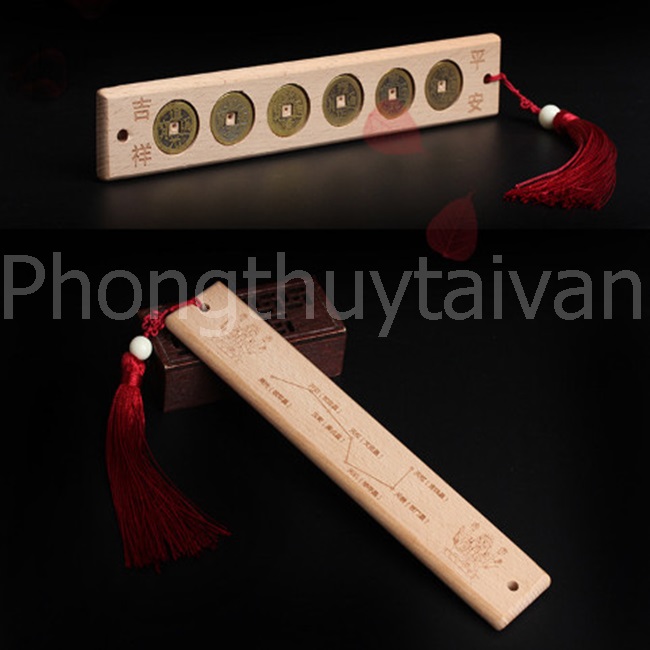 Thước gỗ đào LỤC ĐẾ 20cm - Hoá sát, trấn trạch, ....