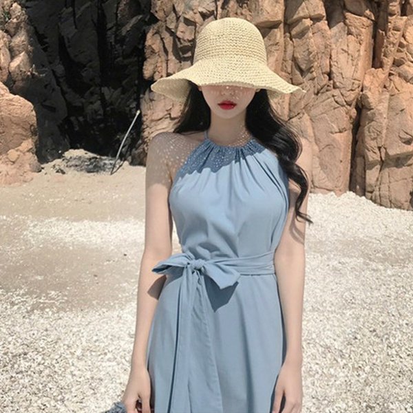 Set đồ đôi áo váy cặp CoupleTina cao cấp - Đầm thiết kế dạng yếm -Nữ tính-Phù hợp chụp cảnh biển