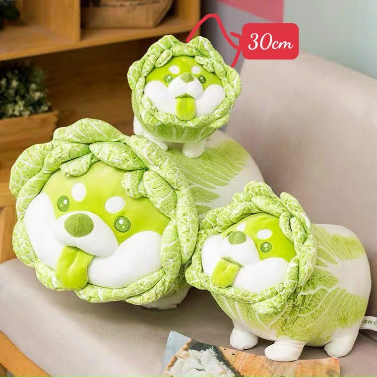 Gấu bông chó bắp cải – Quà tặng thú nhồi bông Shiba Inu Vegetable Fairy siêu dễ thương – Size 30 cm – Gối ôm cho bé ngủ ngon