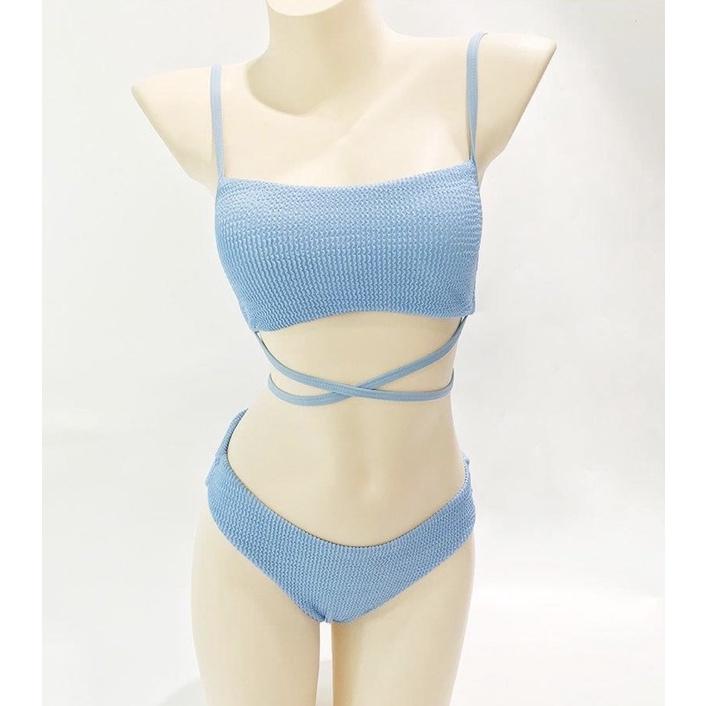 Đồ bơi nữ, bikini sexy 1 mảnh liền thân tôn dáng 2 dây buộc eo Ne
