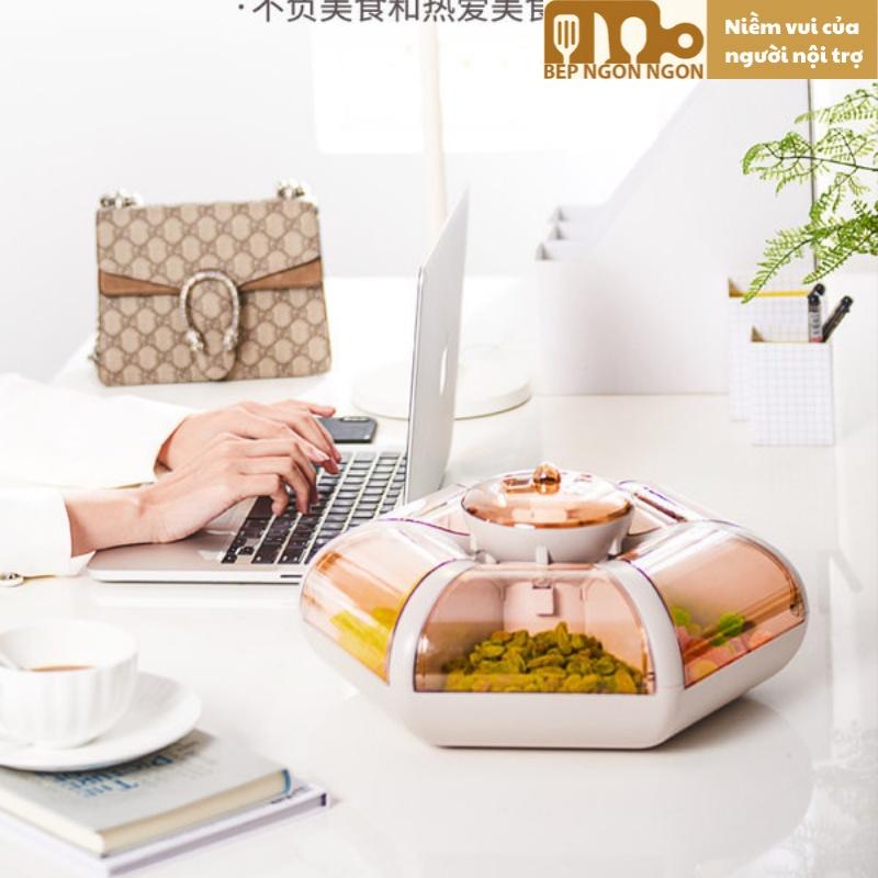 Khay mứt tết hình hoa sen 6 cánh nở bung_BEP NGON NGON