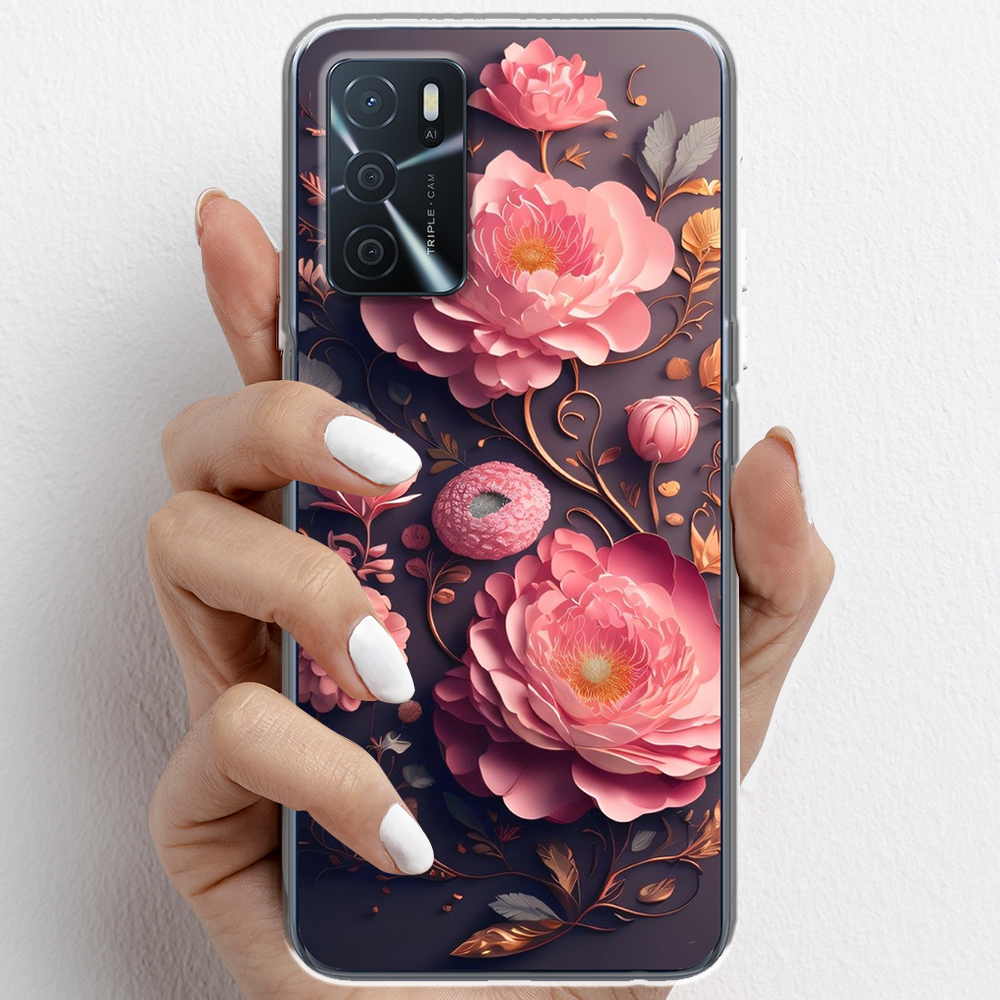 Ốp lưng cho Oppo A16, Oppo A16k nhựa TPU mẫu Hoa hồng