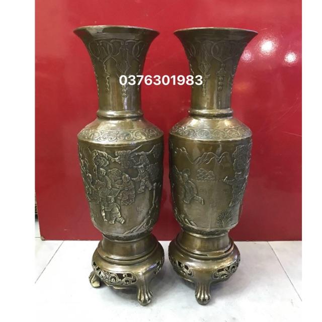 Lọ hoa bằng đồng giả cổ, lục bình bằng đồng nguyên chất