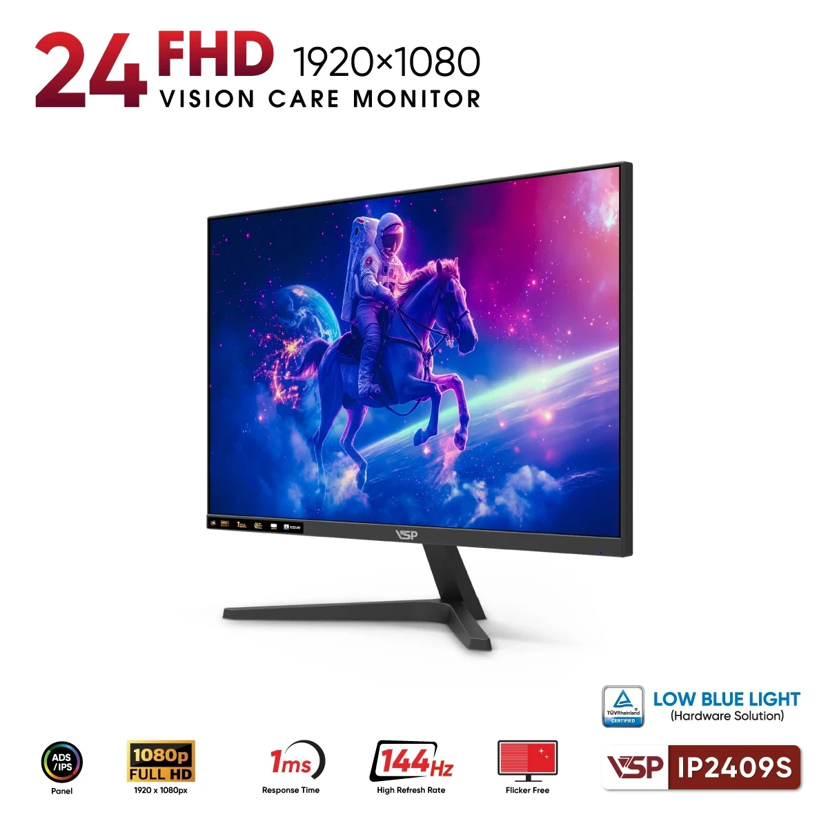 Màn Hình VSP IP2409S (23.8 inch / IPS / FHD / 144Hz / 1ms) - Hàng Chính Hãng
