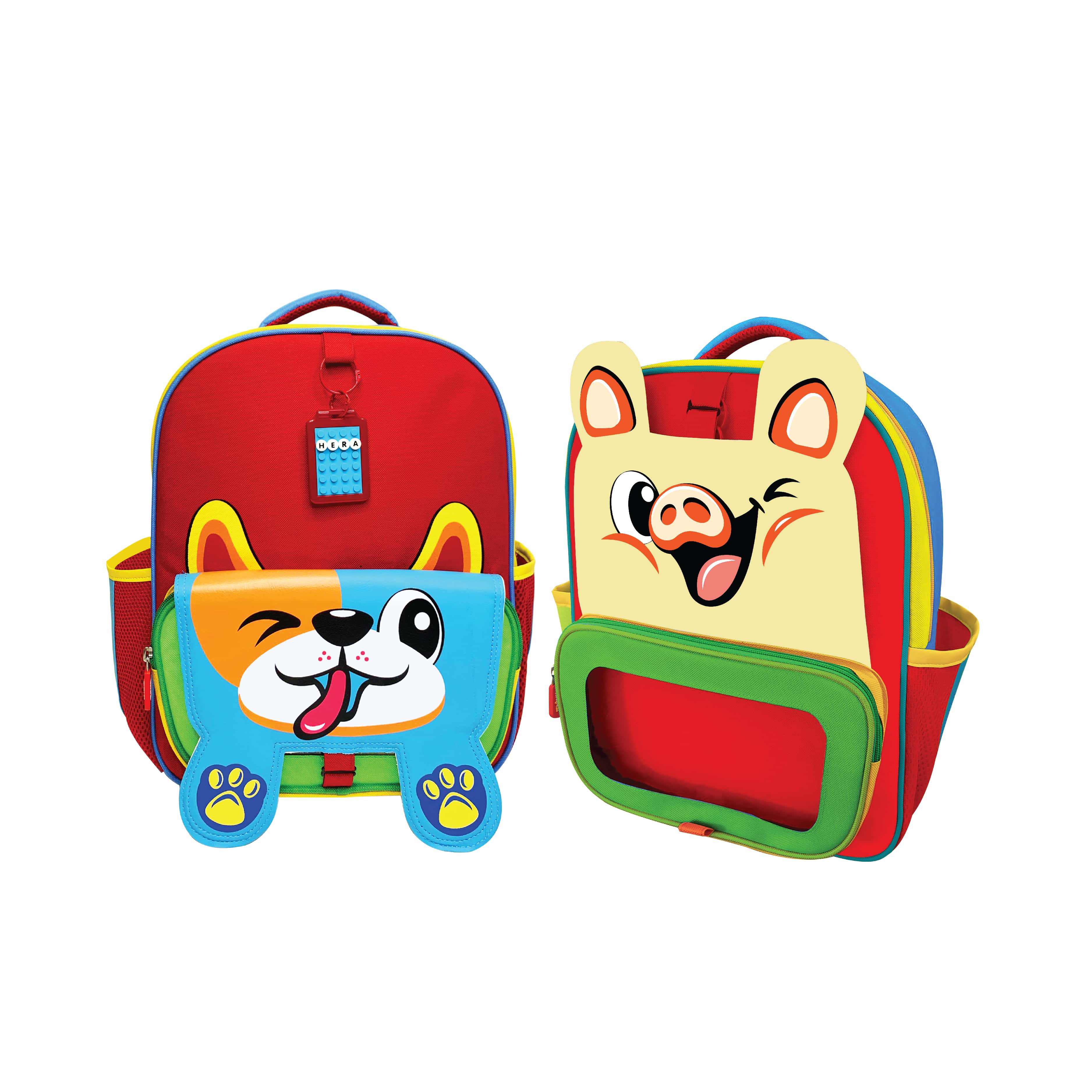 Combo Balo Sáng Tạo TOONYKIDS Cá Nhân Hóa và Bình Nước Chó Heo TN00423-006 [Tặng Kèm Sticker