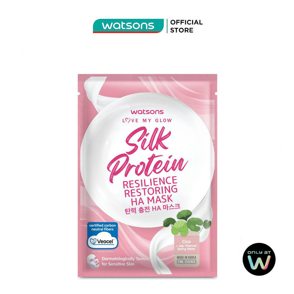 Mặt Nạ Watsons Love My Glow Silk Protein Resilience Restoring Ha Mask 21ml