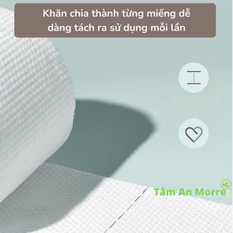 Khăn mặt khô Aminerry dùng 1 lần, tẩy trang lau khô lau ướt, khăn lau mặt trái đào siêu mềm, dai, mịn.