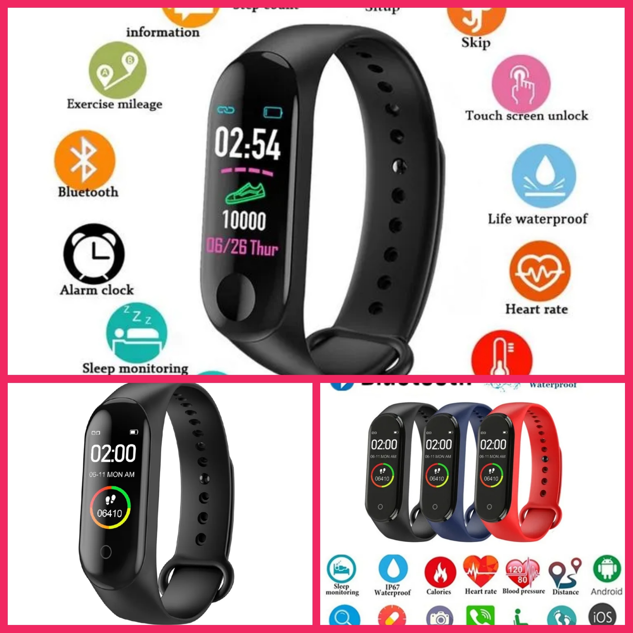 SIÊU CẤP VỚI 1 ĐỒNG HỒ ĐEO TAY ĐO NHỊP TIM BƯỚC CHÂN VẬN ĐỘNG THEO DÕI SỨC KHỎE HÀNG NGÀY THÔNG MINH MẪU MỚI HÀNG CAO CẤP