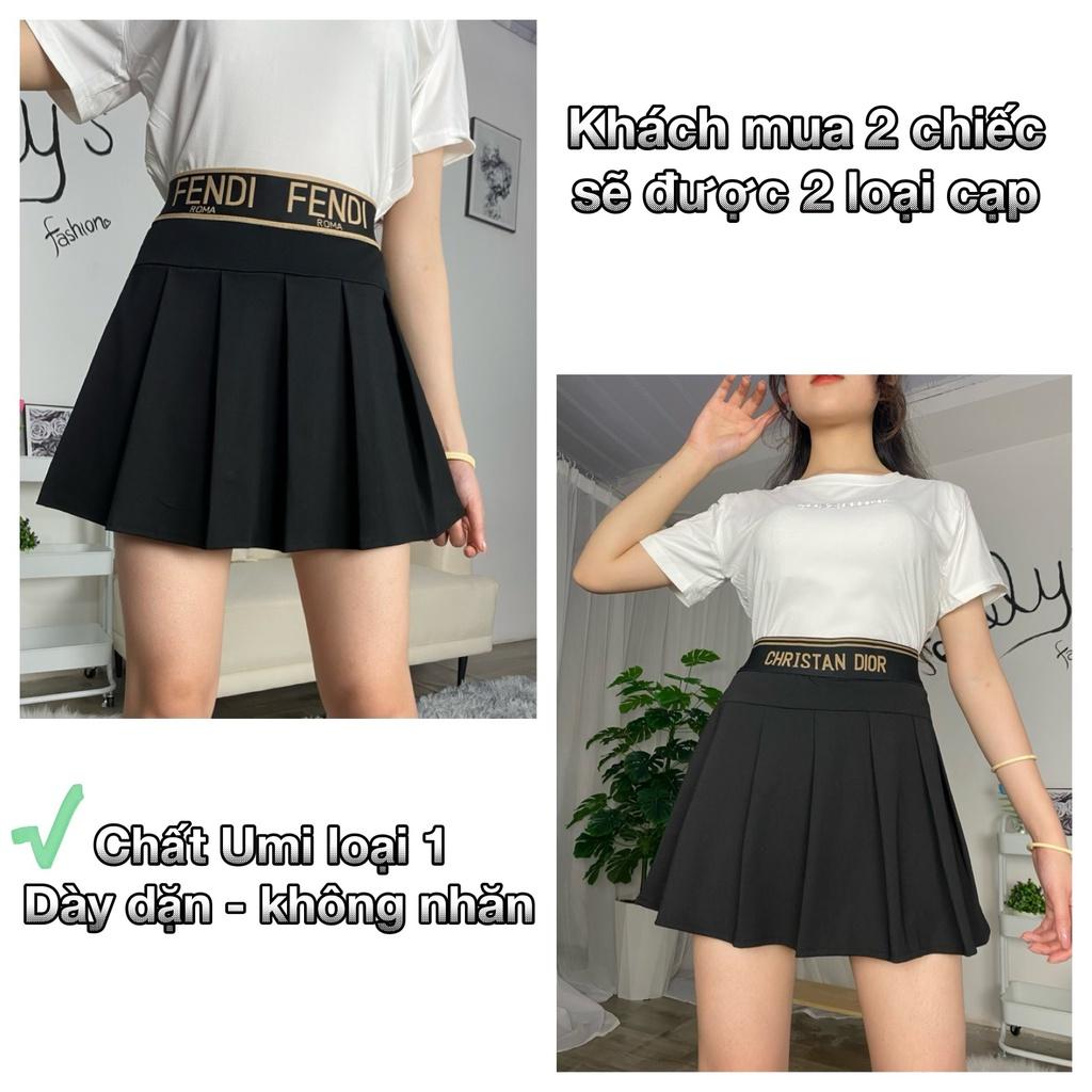 Chân váy tennis xếp ly dáng ngắn chữ A cạp chun chất Umi loại 1 trẻ trung năng động CV35