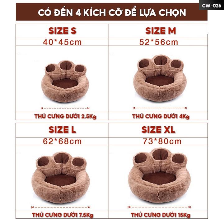 Đệm Nằm Cho Thú Cưng Nệm Ngủ Chó Mèo Dưới 5kg Mẫu Hình Dấu Chân Mèo Đáng Yêu Nhìu Màu CW-026