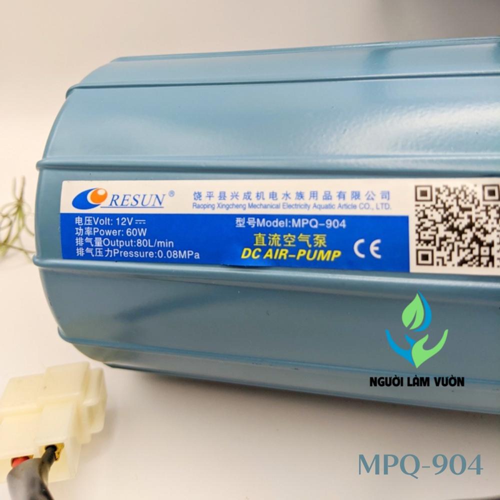 Máy thổi oxy hồ cá - Máy sục oxy bể cá dùng ắc quy 12V thương hiệu RESUN công suất 60W model MPQ-902