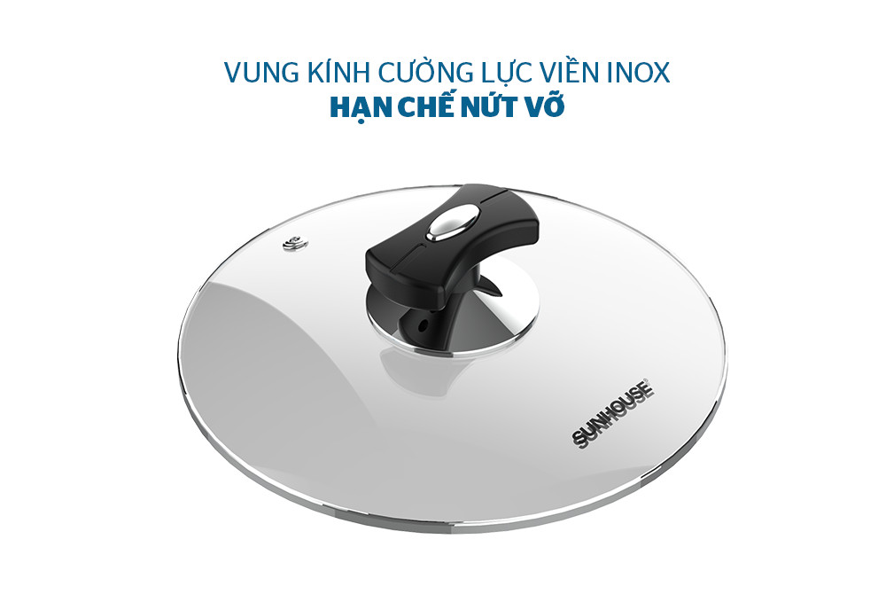 BỘ NỒI CHẢO CHỐNG DÍNH ĐÁY TỪ SUNHOUSE SHG77MB CHÍNH HÃNG