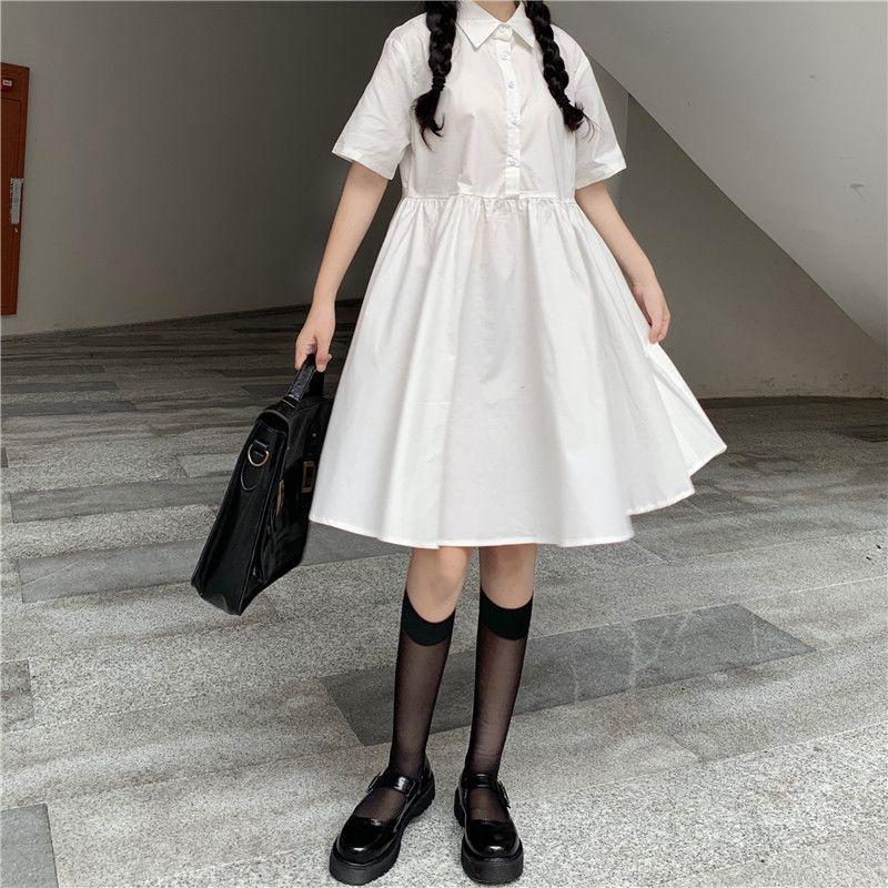 Set Váy Sơ Mi babydoll Kèm Gile Đai Tách Unisex + ảnh thật lolita