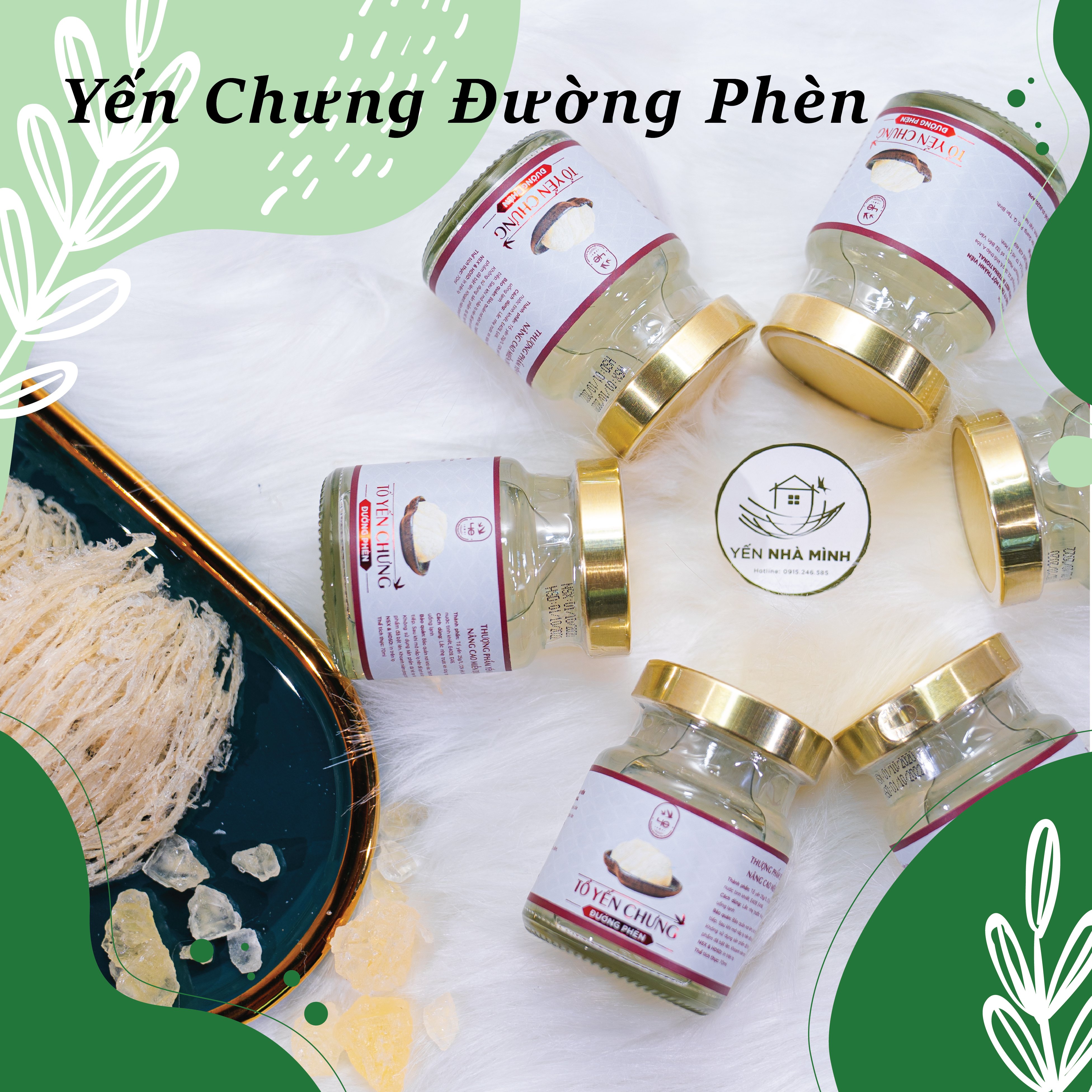 LỐC 6 HŨ YẾN ĐƯỜNG PHÈN DỄ UỐNG, THƠM NGON